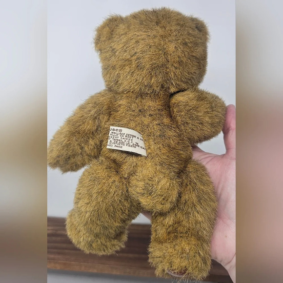 Vintage Robert Raikes Brown Jamie Jointed 9" Bear #5453 Applause 1985 Wood Face - Picture 6 of 11